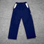 Mertra Contrast Pocket Straight-Leg Sweatpants - Navy Blue/White