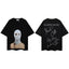 IH NOM UH NIT Masked Female Portrait Script Graphic Tee - Black