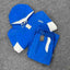 Mertra Contrast Colorblock Fleece Tracksuit Set - Royal Blue/White