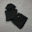 Mertra Minimalist Fleece Tracksuit Set - Black