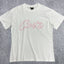 Pink Accent Star-Logo Graphic Tee - White & Pink Streetwear T-Shirt