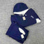 Mertra Contrast Colorblock Fleece Tracksuit Set - Navy Blue/White