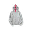 Bape Shark Double Hood Full Zip Hoodie Grey Red Camo