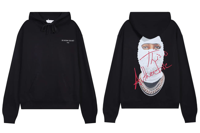 IH NOM UH NIT Authentic Script Mask Hoodie - Black Hover Image