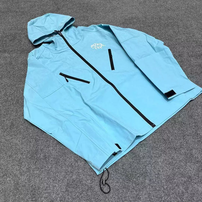 Mertra Technical Zip Windbreaker Jacket - Light Blue Hover Image