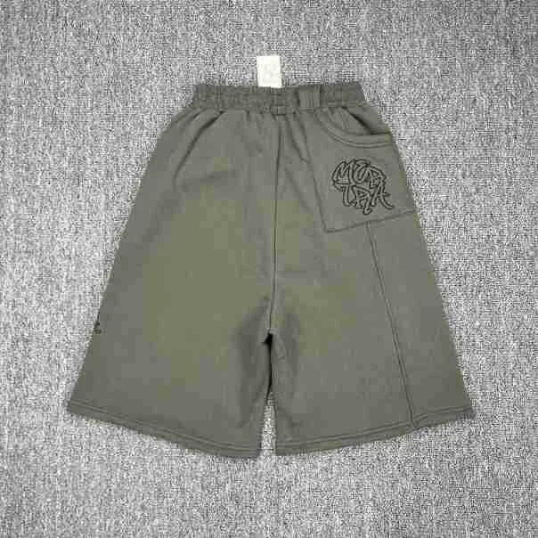Mertra Pocket Emblem Sweat Shorts - Olive Grey Hover Image
