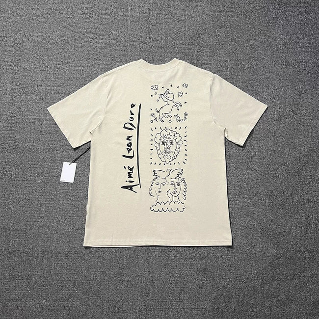 Aimé Leon Dore Line Sketch Graphic Tee - Cream Hover Image