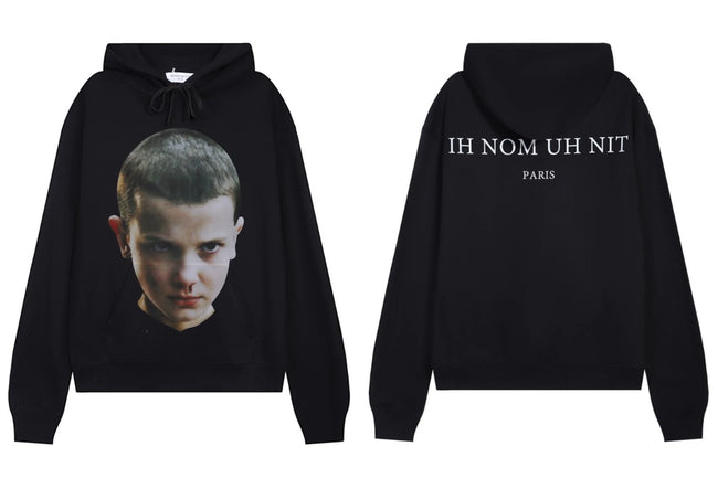 IH NOM UH NIT Eleven Portrait Hoodie - Black Hover Image