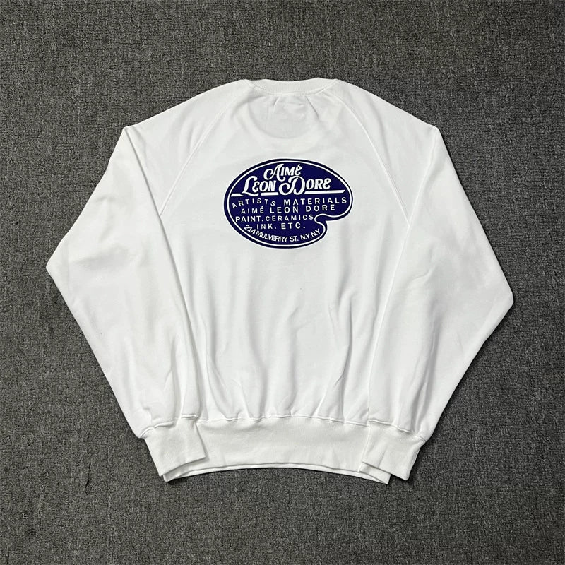 Aimé Leon Dore Oval Badge Graphic Sweatshirt - White