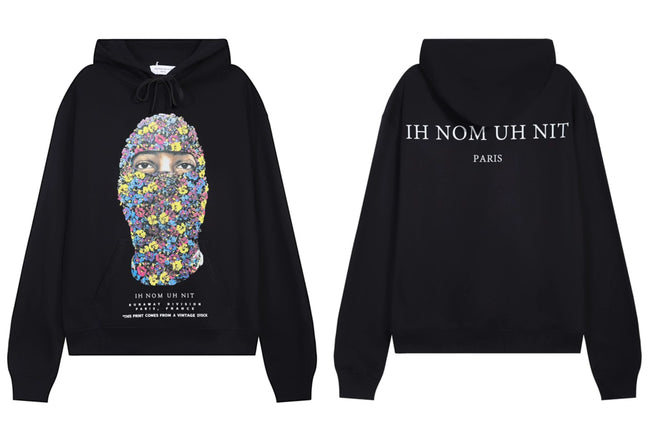 IH NOM UH NIT Floral Mask Graphic Hoodie - Black Hover Image