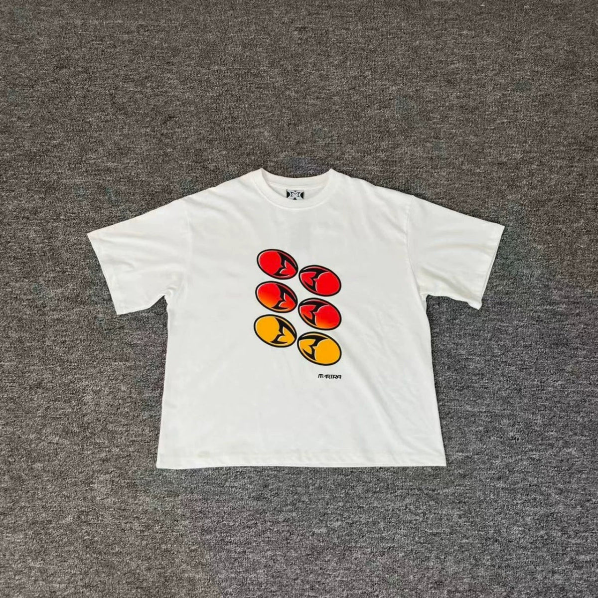 Mertra Abstract Geo Oval Graphic Tee - White