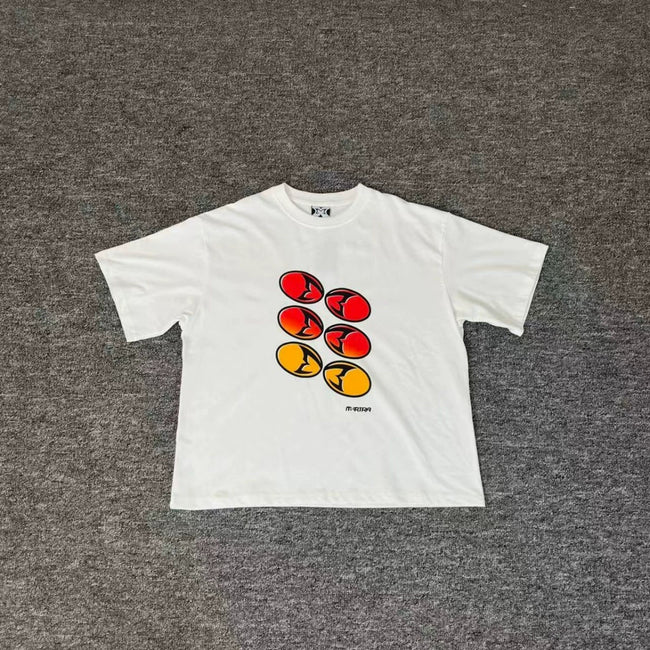 Mertra Abstract Geo Oval Graphic Tee - White Hover Image