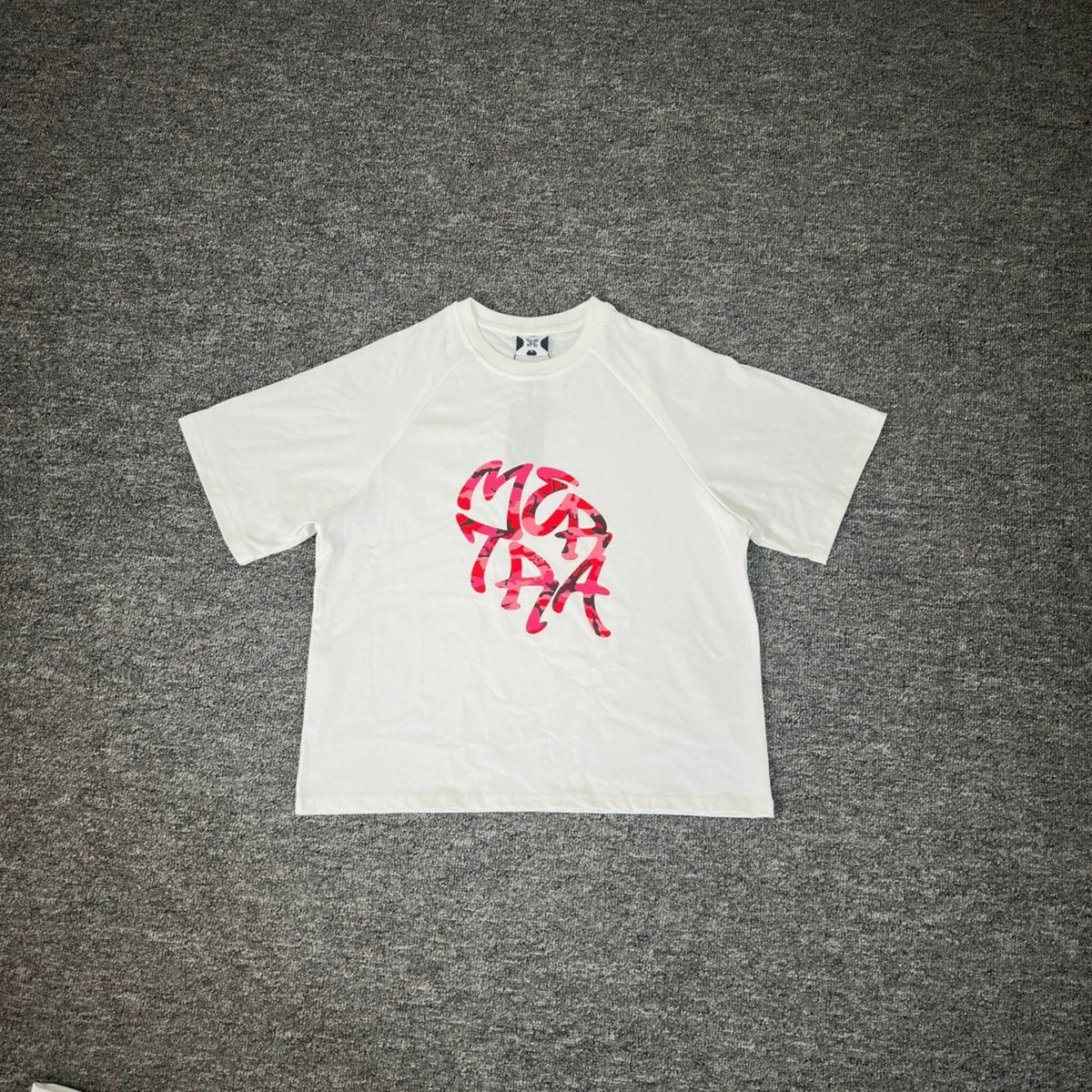 Mertra Floral Logo Tee - White (Pink Floral)