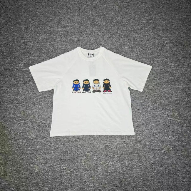 Mertra Four Figures Cartoon Graphic Tee - White Hover Image
