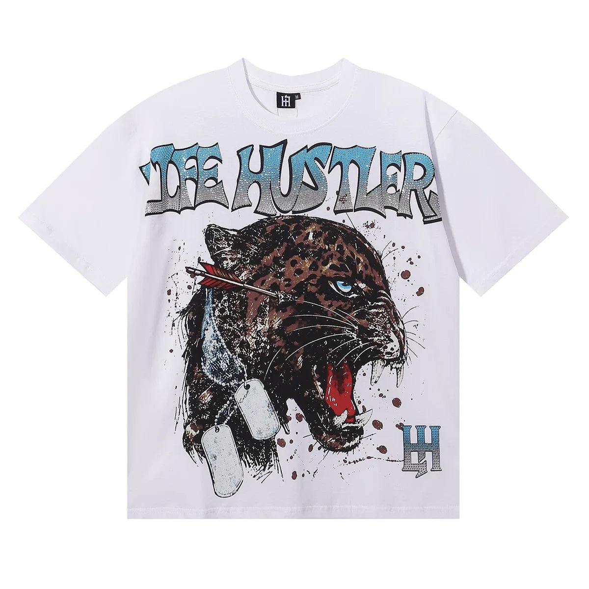 Life Hustlers Wounded Leopard Graphic Tee - White