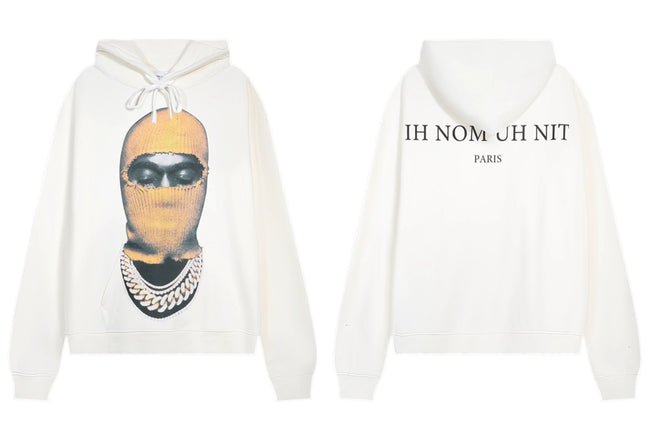 IH NOM UH NIT Yellow Mask Cuban Link Hoodie - Off-White Hover Image