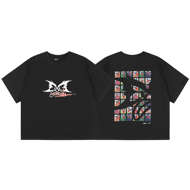 Mertra Cyber Butterfly Graphic Tee - Black Hover Image
