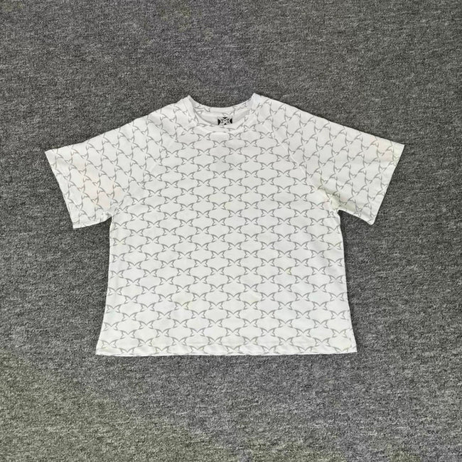 Mertra All-Over Monogram Pattern Tee - White Hover Image