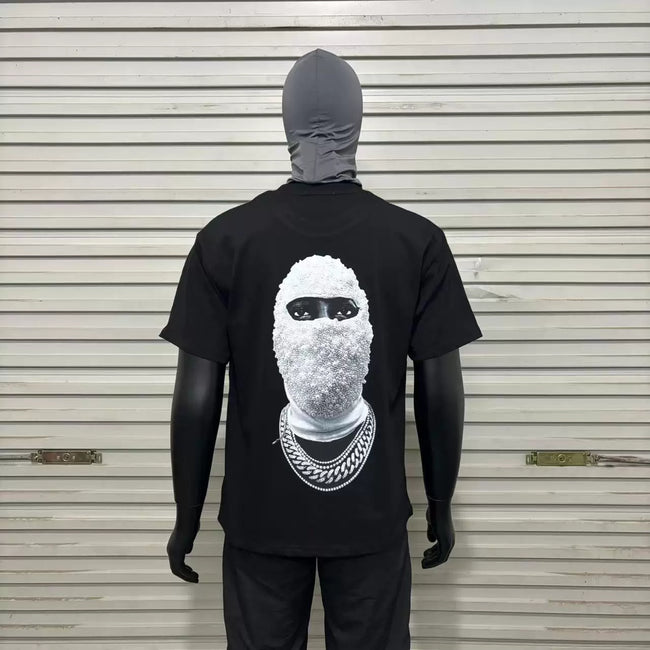 IH NOM UH NIT Textured Mask Pearl Tee - Black Hover Image