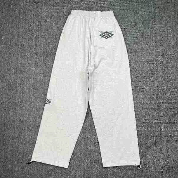 Mertra Monogram Lined Straight-Leg Sweatpants - Light Grey Hover Image