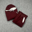 Mertra Contrast Colorblock Fleece Tracksuit Set - Burgundy/White