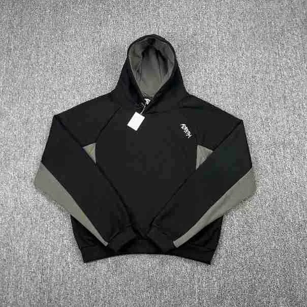 Mertra Colorblock Raglan Hoodie - Black/Grey Hover Image