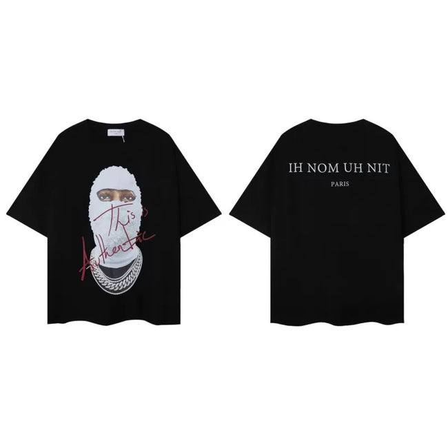 IH NOM UH NIT Authentic Script Mask Tee - Black Hover Image