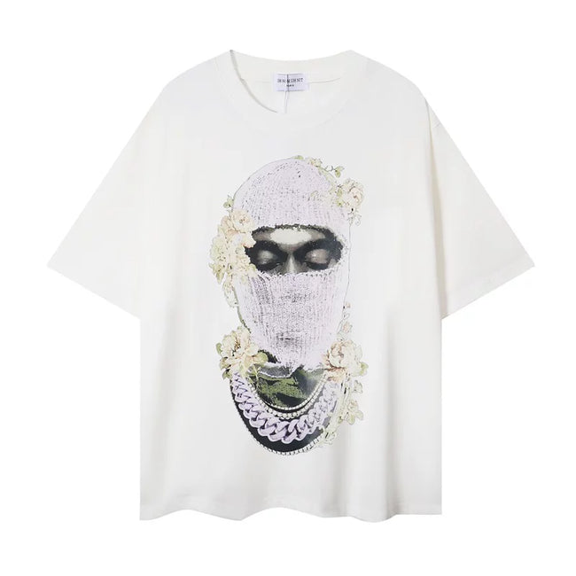 IH NOM UH NIT Pearl Mask & Floral Portrait Graphic Tee - Off-White Hover Image
