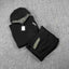 Mertra Contrast Colorblock Fleece Tracksuit Set - Black/Grey