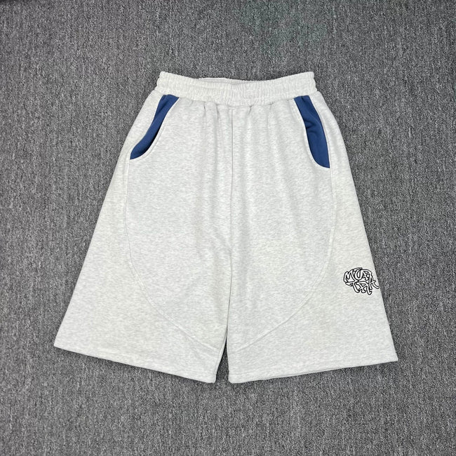 Mertra Contrast Pocket Sweat Shorts - Light Grey/Blue Hover Image