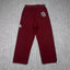 Mertra Contrast Pocket Straight-Leg Sweatpants - Burgundy/White