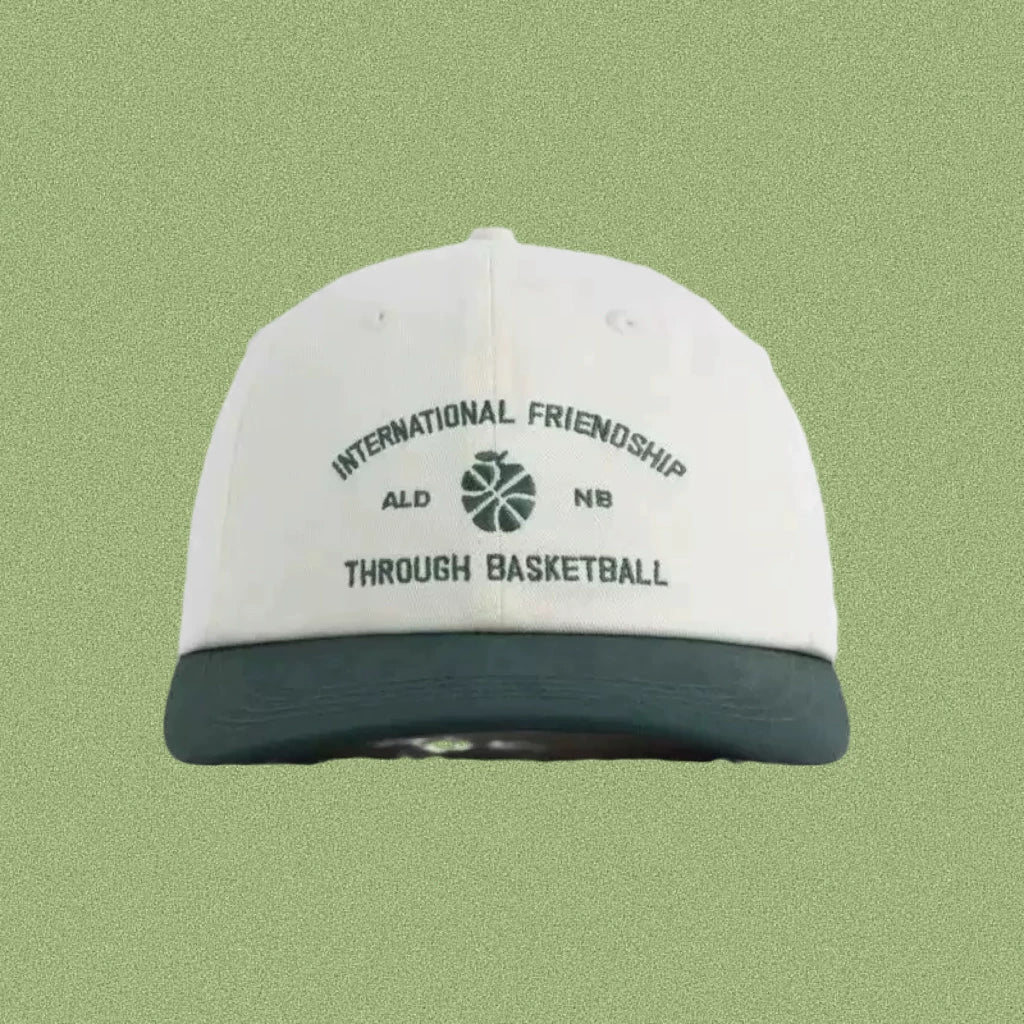Aimé Leon Dore Friendship Basketball Hat - Cream / Forest Green