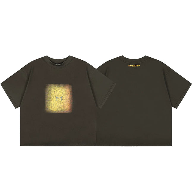 Mertra Glitch Graphic Tee - Washed Dark Grey Hover Image