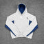 Mertra Contrast Colorblock Fleece Hoodie - Light Grey/Blue