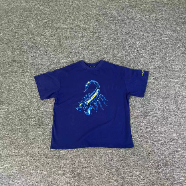 Mertra Tribal Scorpion Graphic Tee - Royal Blue Hover Image