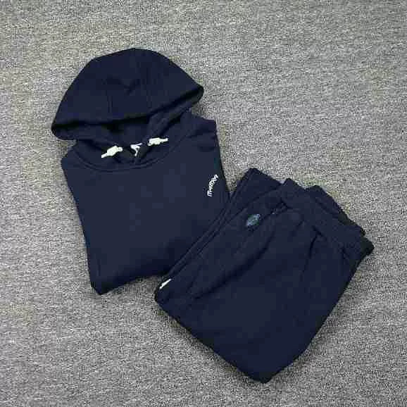 Mertra Minimalist Fleece Tracksuit Set - Navy Blue