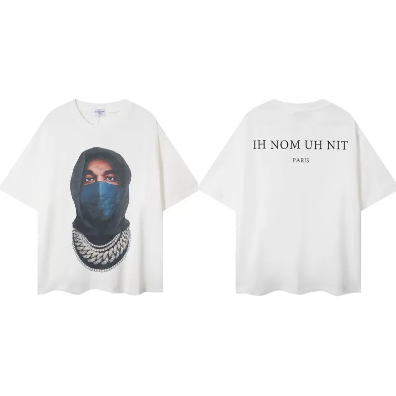 IH NOM UH NIT Masked Figure Cuban Link Graphic Tee - Off-White