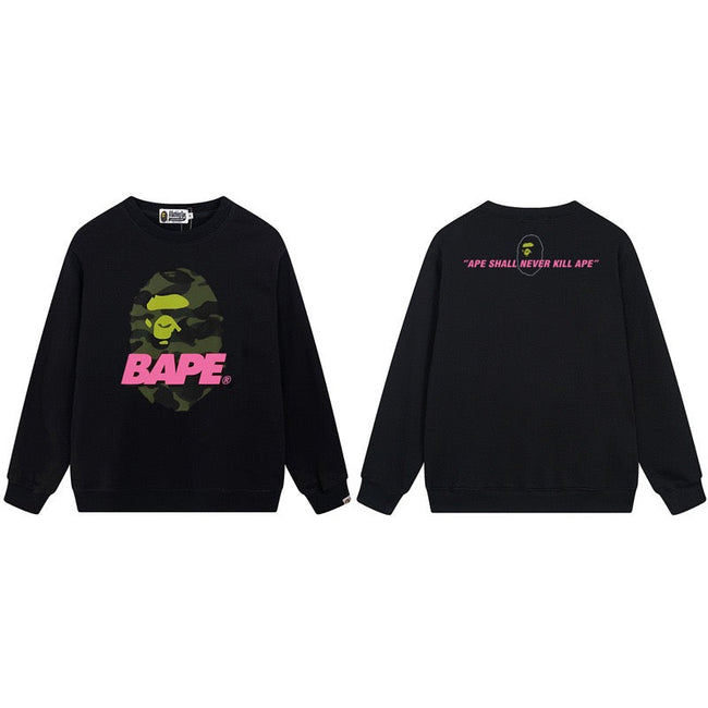 BAPE Ape Shall Never Kill Ape Graphic Crewneck Sweatshirt Black Hover Image