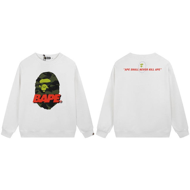 BAPE Ape Shall Never Kill Ape Graphic Crewneck Sweatshirt White Hover Image
