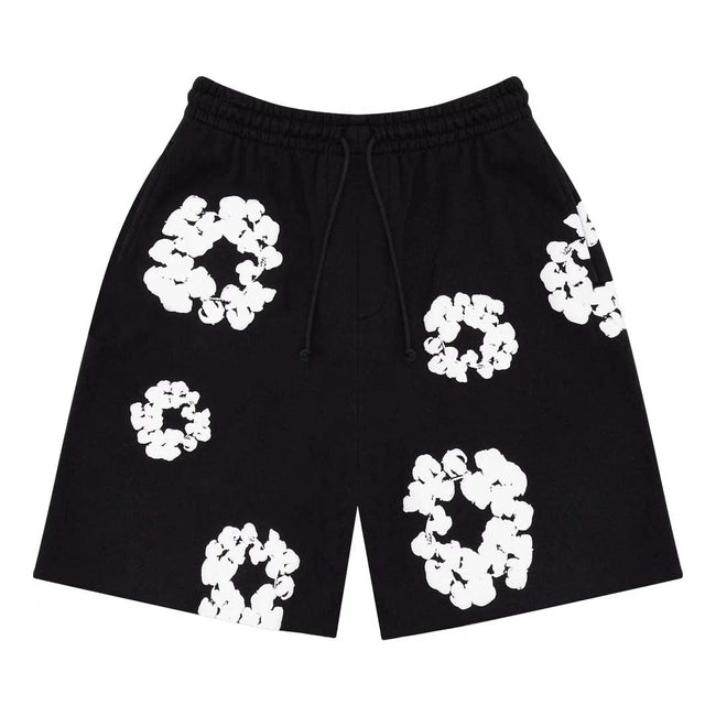 Denim Tears The Cotton Wreath Shorts Black Hover Image