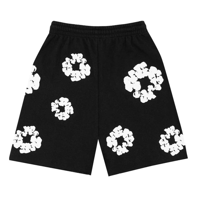 Denim Tears The Cotton Wreath Shorts Black Main Image