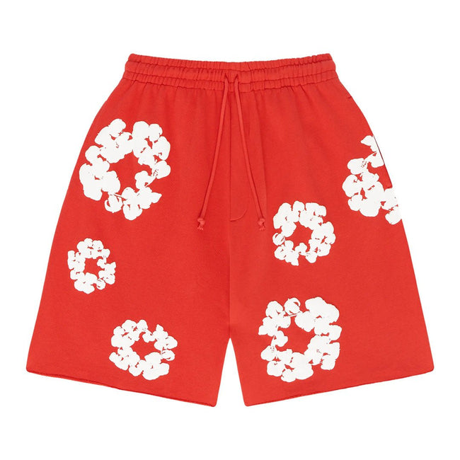 Denim Tears The Cotton Wreath Shorts 'Red' Hover Image