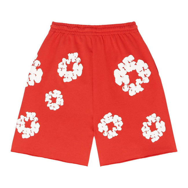 Denim Tears The Cotton Wreath Shorts 'Red' Main Image