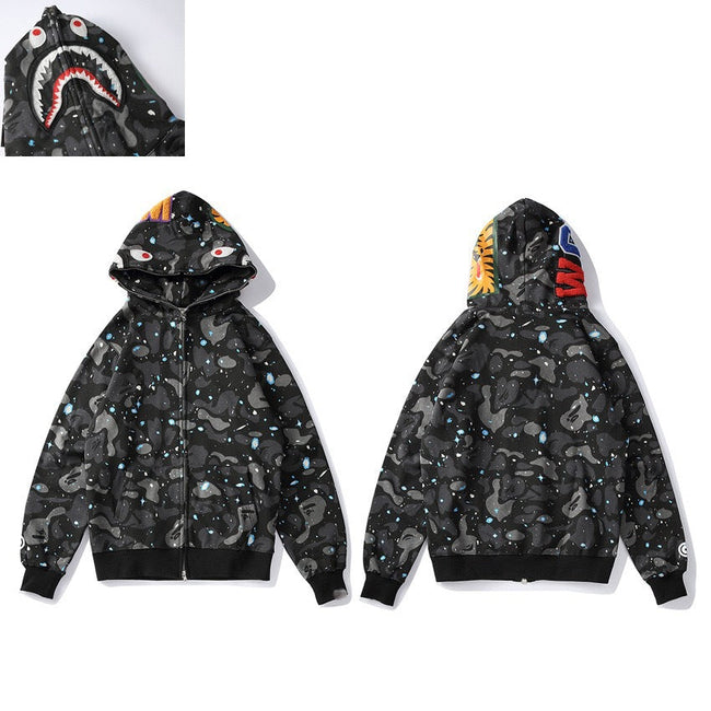 BAPE Shark Galaxy Camo Full Zip Hoodie Hover Image