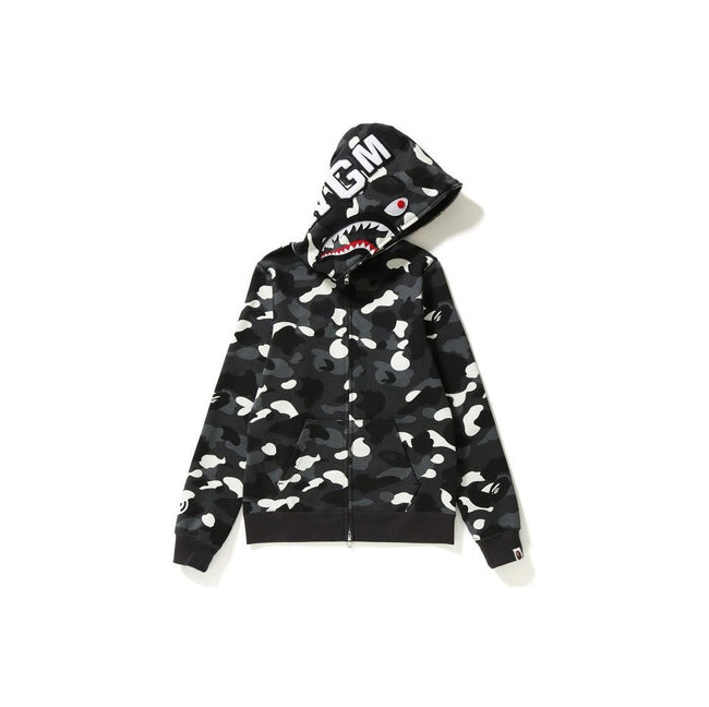 A BATHING APE ABC Camo Shark Full Zip Hoodie Black Hover Image